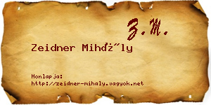 Zeidner Mihály névjegykártya