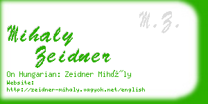 mihaly zeidner business card